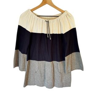 Banana Republic Colorblock Drawstring Collar Oversized Sweatshirt Tunic Sz M